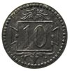 10 fenigów 1920, Gdańsk, na rewersie mała cyfra 10, odmiana z 57 perełkami, Parchimowicz 51, bardz..