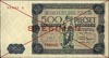 500 złotych 15.07.1947, SPECIMEN, seria X 789000, Miłczak 132a, na marginesie ślad po odklejeniu