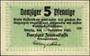 5 fenigów 1.11.1923, na stronie odwrotnej nadruk: Ungültig! Nicht zugelassen im Zahlungsverkehr, M..