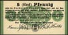 Nowy Dwór /Tiegenhof/, 5 fenigów 6.03.1917, perforowany napis PROBEDRUCK, Grabowski T10.1, pięknie..