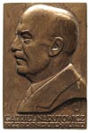 Gabriel Narutowicz, plakieta autorstwa J. Aumillera, niesygnowana, 1926, brąz 27x40 mm, oryginalne..