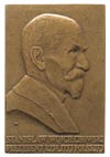 Stanisław Wojciechowski, plakieta sygnowana J. Aumiller, 1926, brąz 27x40 mm, oryginalne pudełko, ..