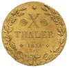 10 talarów 1834, złoto 13.26 g, Fr. 745, Welter 3079, bardzo ładnie zachowane