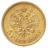 5 rubli 1898 / А-Г, Petersburg, złoto 4.30 g, Kazakov 109, ładne
