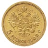 5 rubli 1902 / A-P, Petersburg, złoto 4.30 g, Kazakov 252, ładne