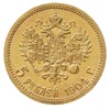 5 rubli 1904 / A-P, Petersburg, złoto 4.30 g, Kazakov 282, piękny egzemplarz