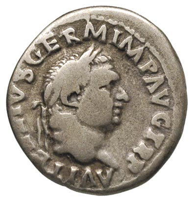 Witeliusz 69, denar 69, Rzym, Aw: Głowa cesarza 