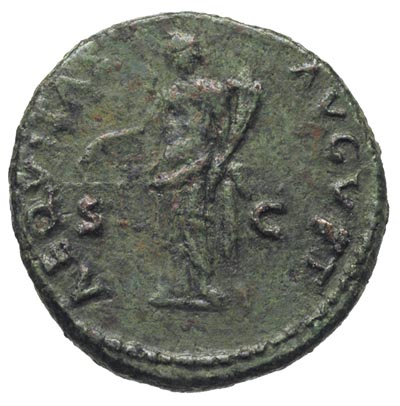 Nerwa 96-98, as 97, Rzym, Aw: Głowa cesarza w prawo, Rw: Aequitas stojąca na wprost, trzymająca wagę i róg obfitości, brąz 11.75 g, RIC 77, zielona patyna