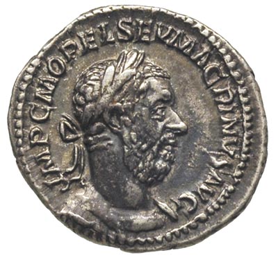 Makrynus 217-218, denar 217, Rzym, Aw: Popiersie cesarza w prawo, Rw: Felicitas stojąca w lewo, trzymająca długi kaduceusz i róg obfitości, RIC 4, patyna, rzadki