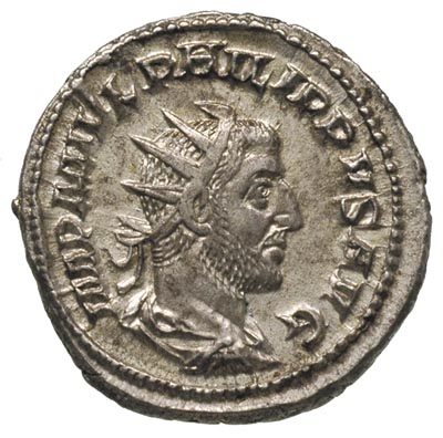 Filip I Arab 244-249, antoninian 244-247, Rzym, Aw: Popiersie cesarza w prawo, Rw: Aequitas w stojąca w lewo, trzymająca wagę i róg obfitości, RIC 27b, ładny portret