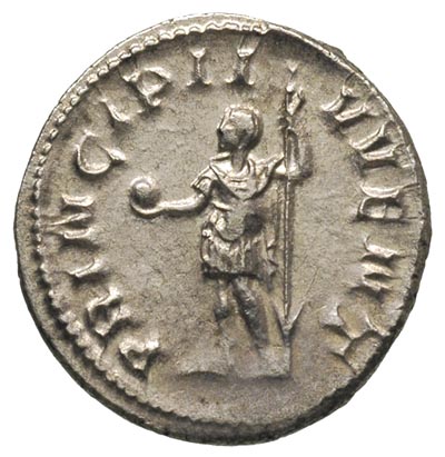 Filip II 247-249, antoninian 244-246, Rzym, Aw: Popiersie cezara w prawo, Rw: Cezar stojący w lewo, trzymający glob i berło, 3.97 g, RIC 216c, ładnie zachowany