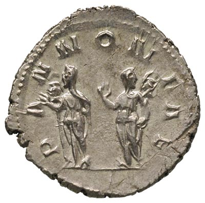 Trajan Decjusz 249-251, antoninian 249-251, Rzym, Aw: Popiersie cesarza w prawo, Rw: Dwie Pannonie stojące na wprost, odwrócone od siebie głowami, obie trzymające sztandary, 4.98 g, RIC 21b, ładnie zachowany
