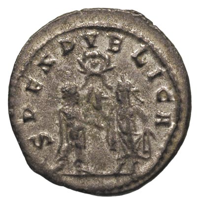 Saloninus 258-260 - jako cezar za Waleriana I, antoninian 256, Antiochia, Aw: Popiersie cezara w prawo, Rw: Spes prezentująca wieniec lub kwiat cezarowi, RIC 36, rzadki