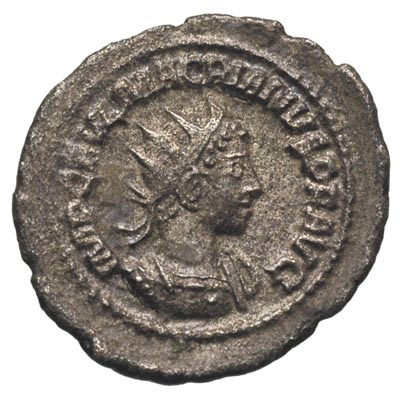 Makrianus 260-261, antoninian bilonowy, Antiochia, Aw: Popiersie cesarza w prawo, Rw: Sol stojący w lewo z uniesioną ręką, w drugiej ręce trzyma glob, w polu z lewej gwiazdka, RIC 11 (R2), patyna, bardzo rzadki
