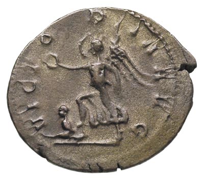 Postumus 260-269, antoninian bilonowy, Lugdunum, Aw: Popiersie  cesarza w prawo, Rw: Wiktoria krocząca w lewo, trzymająca gałązkę palmową i wieniec, u stóp jeniec, RIC 89, ładna patyna