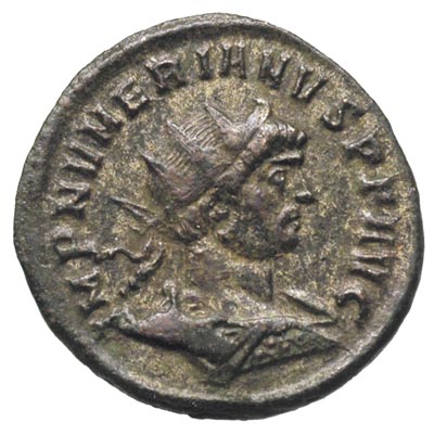 Numerian 283-284, antoninian, Ticinum, Aw: Popiersie cesarza w prawo, Rw: Providentia stojąca w lewo, trzymająca kłos i róg obfitości, u stóp modius, w odcinku VIXXI, RIC 447, bardzo ładny