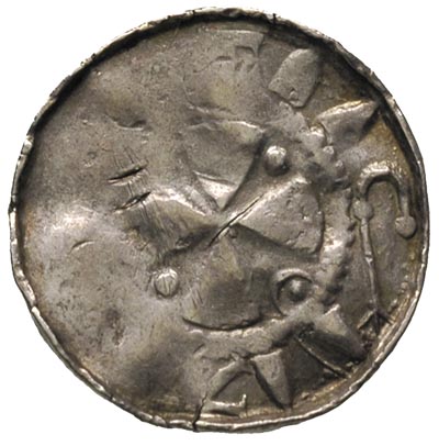 Saksonia, denar krzyżowy, srebro 0.99 g, CNP typ V , Bardzo ciekawa odmiana nie notowana w CNP