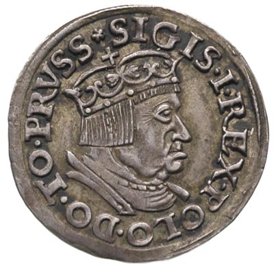 trojak 1537 Gdańsk, moneta z aukcji Münzen und Medaillen, Bazylea 1998 r. (zbiór Cahna),  T. 2, piękny egzemplarz, patyna
