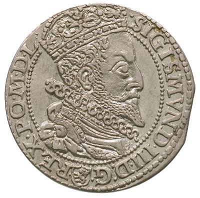 szóstak 1599, Malbork, rzadsza odmiana z dużą gową króla, bardzo ładny