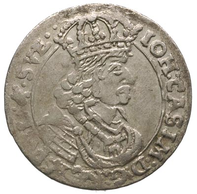 szóstak 1661, Bydgoszcz, odmiana z literami T - T, ładny portret króla, lustro mennicze