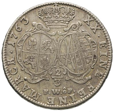 2/3 talara (gulden) 1763, Drezno, Dav. 831