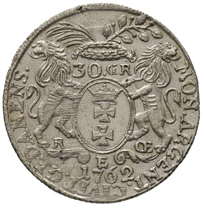 złotówka (30 groszy) 1762, Gdańsk, dość ładny eg