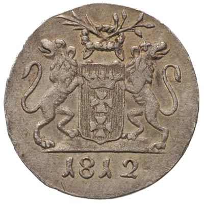 grosz 1812, Gdańsk, odbitka w srebrze 1.96 g, Pl