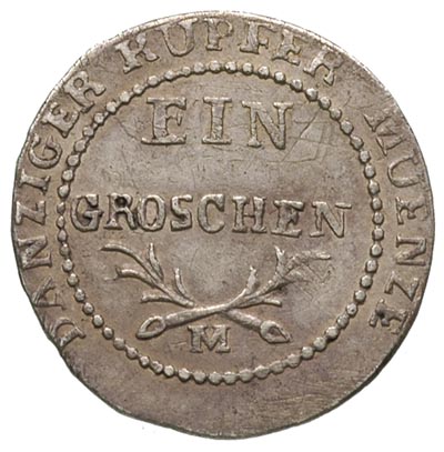 grosz 1812, Gdańsk, odbitka w srebrze 1.96 g, Plage 49, drobne rysy w tle, rzadki