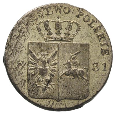 10 groszy 1831, Warszawa, Plage 276, patyna w zielonkawym odcieniu