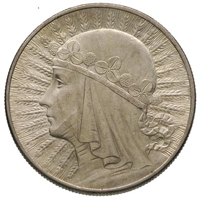 10 złotych 1933, Warszawa, Głowa Kobiety, Parchimowicz 120 c, ładne