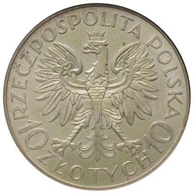 10 złotych 1933, Jan III Sobieski, moneta w pudełku GCN z certyfikatem MS63, Parchimowicz 121, piękne