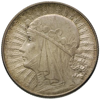 5 złotych 1933, Warszawa, Głowa Kobiety, Parchimowicz 116 c, piękny egzemplarz, patyna