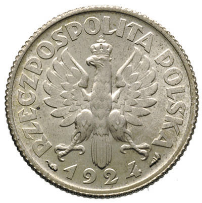 1 złoty 1924, Paryż, Parchimowicz 107 a, piękny egzemplarz, delikatna patyna