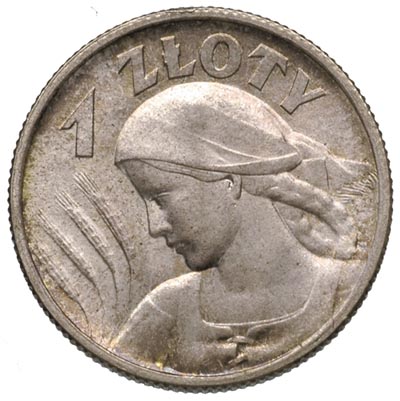 1 złoty 1925, Londyn, Parchimowicz 107 b, piękne lustro mennicze, patyna
