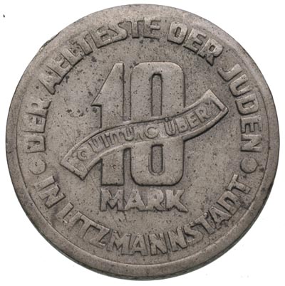 10 marek 1942, Łódź, aluminium magnez, Parchimowicz 15 c, moneta z certyfikatem G. Franquinet’a, ślady korozji