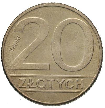 20 złotych 1989, Warszawa, na rewersie wypukły n