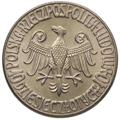 10 złotych 1964, Warszawa, Kazimierz Wielki, miedzionikiel 12.85 g, bez napisu PRÓBA, Parchimowicz P-241 b, nakład nieznany