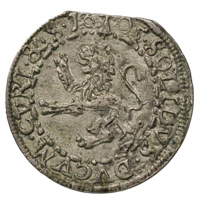 szeląg 1605, Mitawa, Gerbaszewski 2.5.1.2, moneta z końca blachy