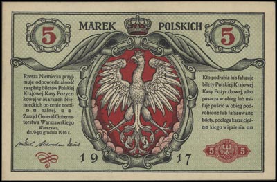 5 marek polskich 9.12.1916, \Generał, \"biletów, seria A