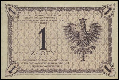 1 złoty 28.02.1919, seria S.40A, Lucow 563 R3, Miłczak 47b