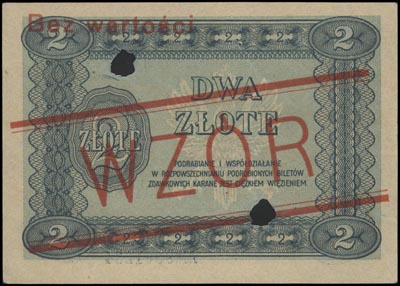 2 złote 1.05.1925, WZÓR dwukrotnie perforowany, Lucow 704 R4, Miłczak 60