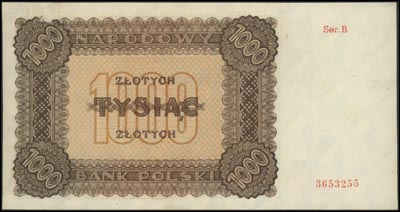 1.000 złotych 1944, seria B, Miłczak 120a, na st