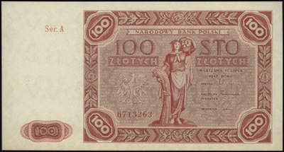 100 złotych 15 07 1947, seria A, Miłczak 131a
