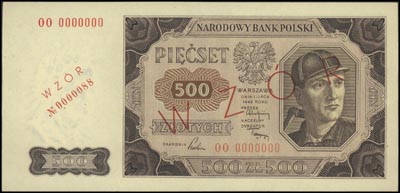 500 złotych 1.07.1948, seria OO 0000000, WZÓR z 