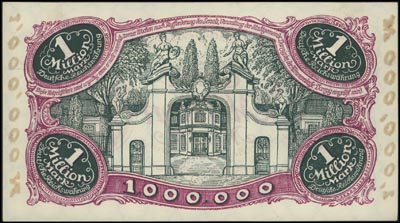 1.000.000 marek Miłczak G11b, na odwrocie minimalny ślad po odklejeniu banknotu
