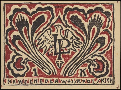 1 korona, datek na wełnę dla Wojsk Polskich, Jabł. 676 , Lucow t.III str. 318 poz. 1