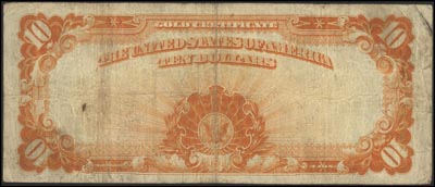 10 dolarów 1922, IN GOLD COIN, podpisy Speelman-
