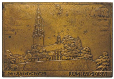 Klasztor na Jasnej Górze-plakieta autorstwa S.R. Koźbielewskiego 1929 r.