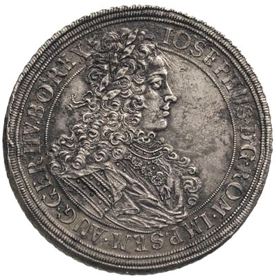 Józef  I 1705-1711, talar 1707, Wrocław, Aw: Popiersie, Rw: Orzeł dwugłowy, srebro 28.97 g, F.u.S. 783, Herinek 140, Dav. 1029, ciemna patyna