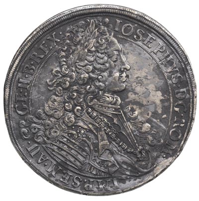 Józef  I 1705-1711, talar 1709, Wrocław, Aw: Popiersie, Rw: Orzeł dwugłowy, srebro 27.93 g, F.u.S. 797, Herinek 142, Dav. 1030, bardzo ciemna patyna
